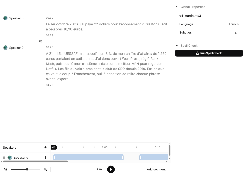 Transcription Scribe de la lecture Eleven v4 : dates, prix, heure, pourcentage et sigles retranscrits sans erreur